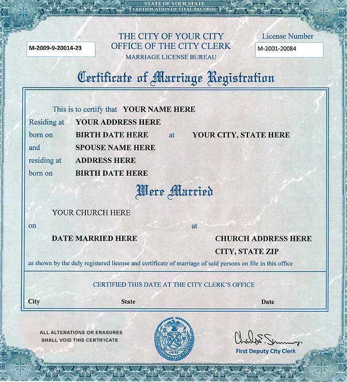 Certificado de matrimonio en Estados Unidos
